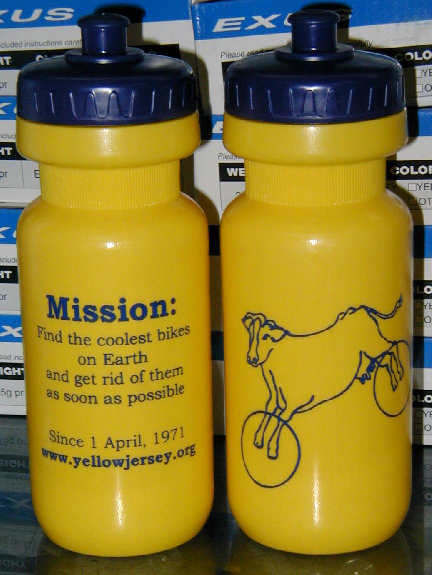 yellow cycling water bottle